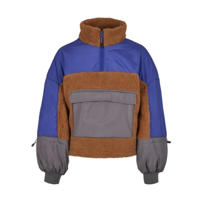 Image of Urban Classics Sherpa TONE Fleece jacket, Women&#039;s, Size: XS, Toffee/bluepurple