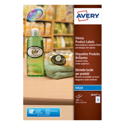 Image of Avery L7101REV 20 Self Adhesive Removable Oval Labels, 18 Labels Per A4 Sheet, 63.5 x 42.3mm