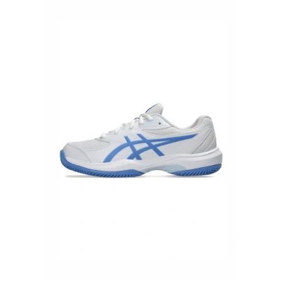 Image of Asics Gelgame GS CLAY Court Tennis Shoes White blue coast Training shoe for kids, Size: 2.5, High quality imitation leather