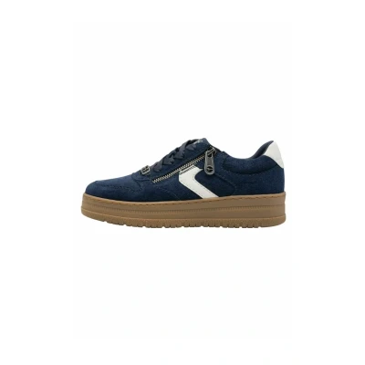 Image of Tamaris Sneaker Trainers, Women&#039;s, Size: 4, Navy leather and imitation