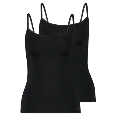 Image of Skiny Damen Spaghettishirt 2ER PACK Undershirt, Women&#039;s, Size: 14, Black