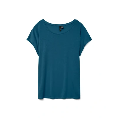 Image of Vero Moda Vmava Plain TOP Gajrs Basic Tshirt, Women&#039;s, Size: XS, Moroccan blue