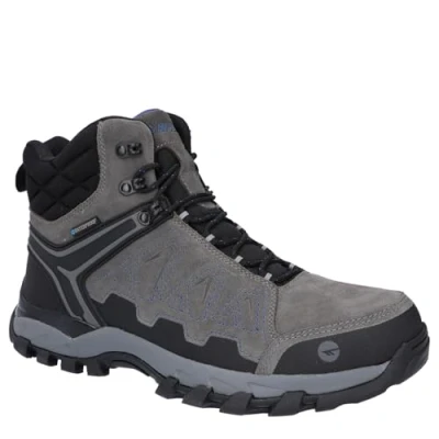 Image of HI TEC Vlite Explorer WP Hiking shoes, Men&#039;s, Size: 10, Charcoal grey/dark blue Leather and textile