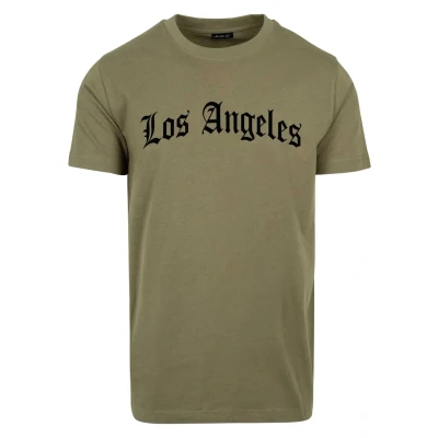 Image of Mister Tee LOS Angeles Wording Print Tshirt, Men&#039;s, Size: Large, Olive