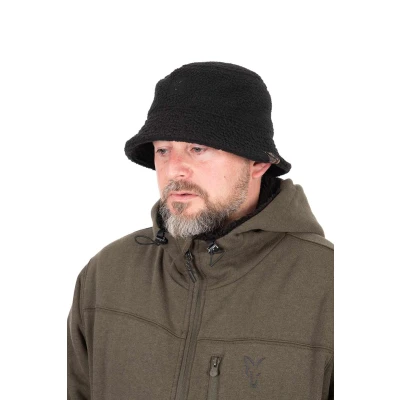 Image of Fox Sherpa Bucket Hat Black Fishing beanie