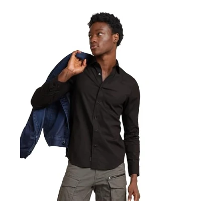 Image of G STAR Men&#039;s Uniform Slim Shirt, Black (Dk D25176 d701 6484), XXL