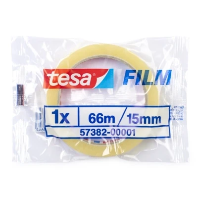 Image of tesa Film Standard Transparent Multi Function Tape for Home, School and Office Applications, 66 m x 15 mm, Pack of 10