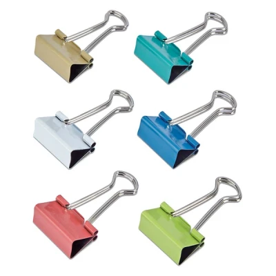 Image of MAUL Original Mauly Clamp (Pack of 12) 25 mm Attachment with 9 for Clamping up to 90 Sheets Paper Versatile Use in the Office, Kitchen Gadgets and Household Colourful