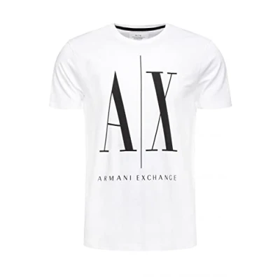 Image of Armani Exchange Print Tshirt, Men&#039;s, Size: Medium, White