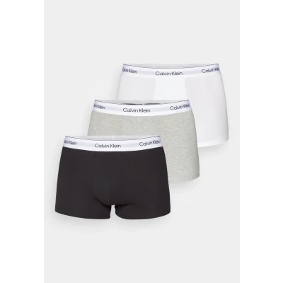Image of Calvin Klein Underwear Modern Stretch Trunk 3 PACK Pants, Men&#039;s, Size: Small, Grey heather/white/black