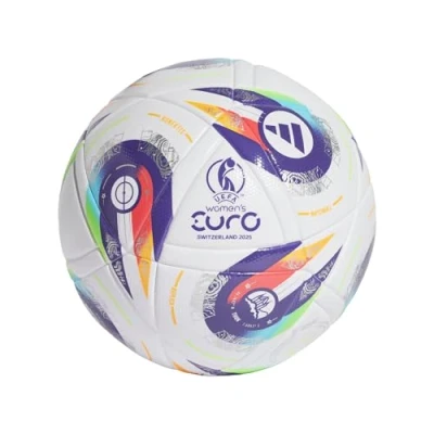 Image of adidas Performance EURO25 Unisex Football, Size: 5, White/pantone/lucid lemon