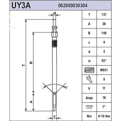 Image of Glow Plug MAGNETI MARELLI 062900030304