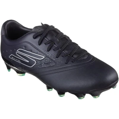 Image of Skechers Performance Razor Moulded stud football boots, Men&#039;s, Size: 5.5, Black/silver Synthetics