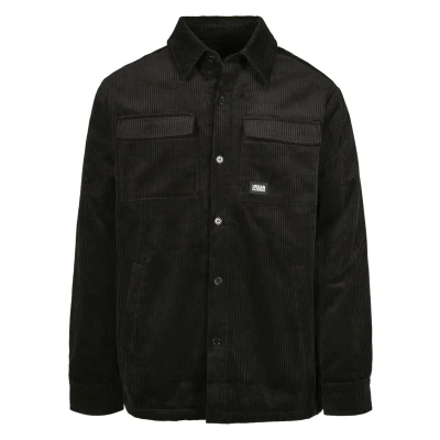 Image of Urban Classics Corduroy Shirt Jacket Denim jacket, Men&#039;s, Size: 3XL, Black