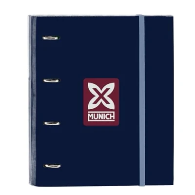 Image of Munich Royal 4 Ring Binder 35 cm with 100 A4 Sheets, Ideal for Children of Different Ages, Comfortable and Versatile, Quality Resistance, 27 x 3.5 32 cm, blue, Estándar, Casual,