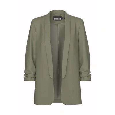 Image of Pieces Pcbosella 3/4 Blazer, Women&#039;s, Size: Medium, Deep green