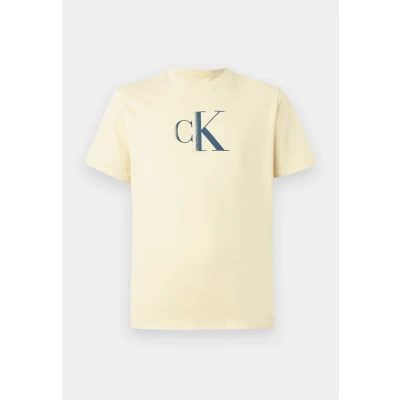 Image of Calvin Klein Jeans Center Monogram Classic Print Tshirt, Men&#039;s, Size: XS, Sunlight