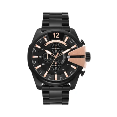 Image of Diesel MEGA Chief Chronograph watch, Men&#039;s, Size: One Size, Black