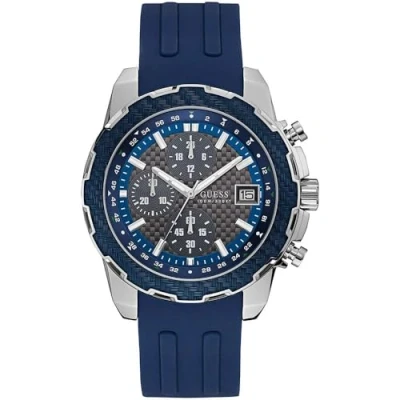 Image of Guess W1047G2 Men&#039;s Chronograph Quartz Watch with Silicone Strap, metallic, Bracelet