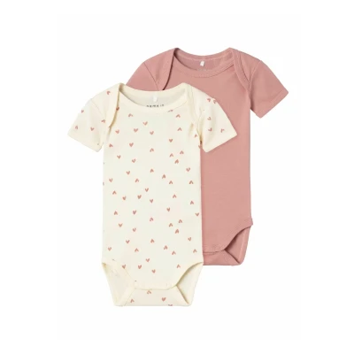 Image of Name it Nbfbody Hearts 2 PACK Body for kids, Size: 1 2m, Buttercream