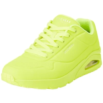 Image of Skechers Men&#039;s Uno Stand on Air Trainers, Lime Durabuck Trim, 8 UK