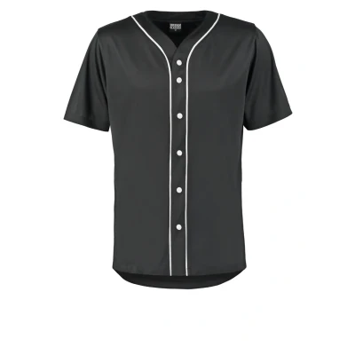 Image of Urban Classics Baseball Shirt black/white, Men&#039;s, Size: Large, Black/white