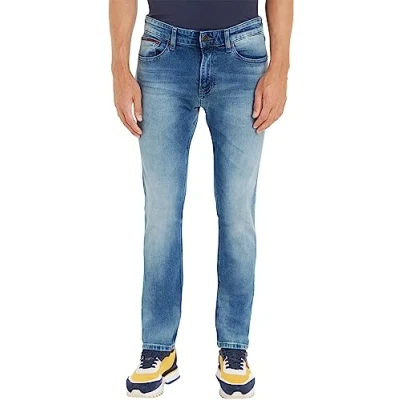 Image of Tommy Jeans Men&#039;s Scanton Slim Wlbs Jeans, Wilson Light Blue Stretch, 29W / 34L, 34L