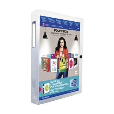 Image of Oxford Polyvision A4 4cm Wide Clear Plastic Collector Box