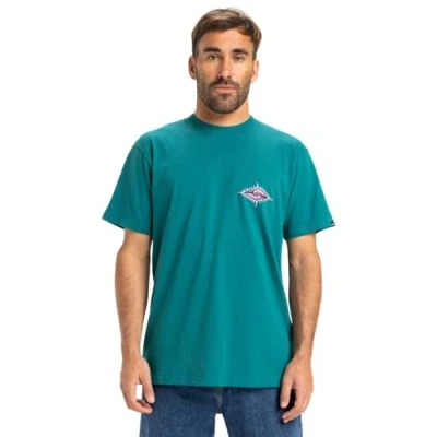 Image of Quiksilver Men&#039;s Ev Beach Blast Ss T Shirt, Teal Green, S