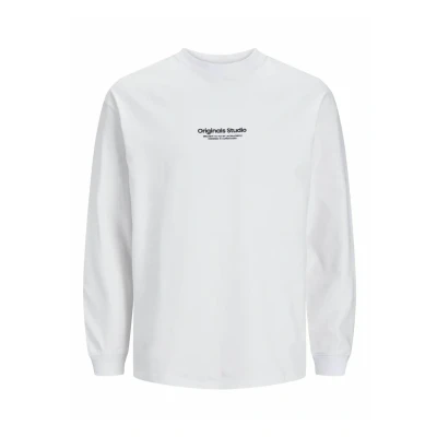 Image of Jack &amp; Jones CREW NECK Long sleeved top, Men&#039;s, Size: Small, Bright white