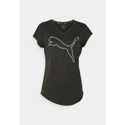 Image of Puma Train Favorite CAT TEE Basic Tshirt, Women&#039;s, Size: XS, Black heather