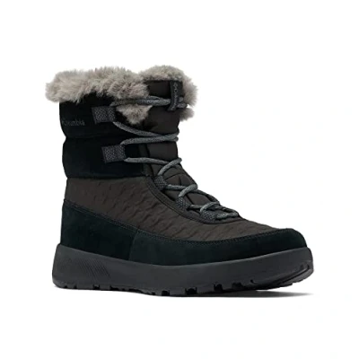 Image of Columbia SLOPESIDE PEAK LUXE Winter boots, Women&#039;s, Size: 6, Black/graphite Leather and textile