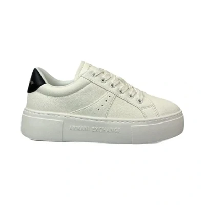 Image of Armani Exchange LACE UP Trainers, Women&#039;s, Size: 3, Off white/black Polyester