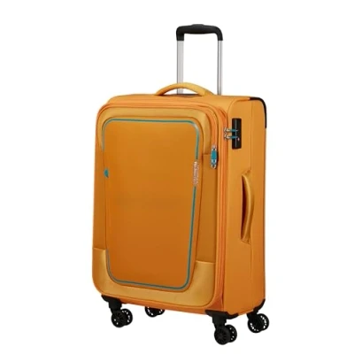 Image of American Tourister Pulsonic Spinner M, Erweiterbar Koffer, 68 cm, 64/74 L, Gelb (Sunset Yellow)