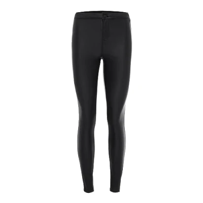 Image of Noisy May Nmella Super Coated Pants Trousers, Women&#039;s, Size: 12x34, Black