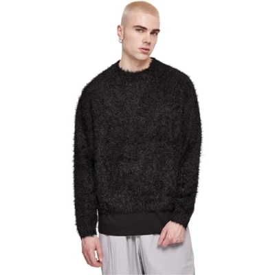 Image of Urban Classics Men&#039;s Feather Sweater Sweatshirt, Black, 4XL