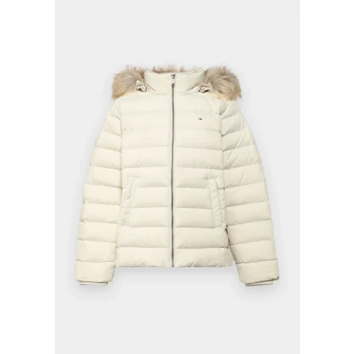 Image of Tommy Jeans Basic Hooded Jacket Down jacket, Women&#039;s, Size: 28, Newsprint