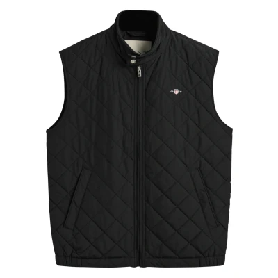 Image of GANT Quilted Windcheater Waistcoat, Men&#039;s, Size: 5XL, Black