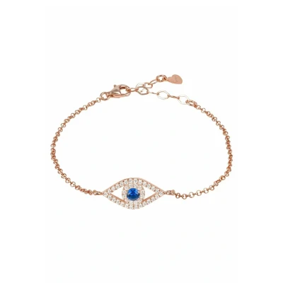 Image of Latelita EVIL EYE Elliptical Bracelet, Women&#039;s, Size: One Size, Blue/rosegold