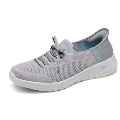 Image of Skechers GO WALK Slipons, Women&#039;s, Size: 6.5, Gray Textile