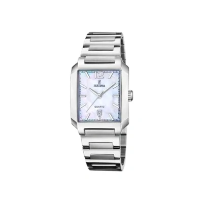 Image of Festina Women&#039;s Watch F20679/2 On The Square Stainless Steel Case 316L Grey Strap Grey, beige, bracelet