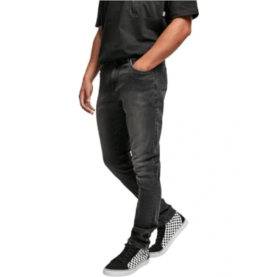 Image of Urban Classics ZIP Slim fit jeans, Men&#039;s, Size: 28x32, Real black washed