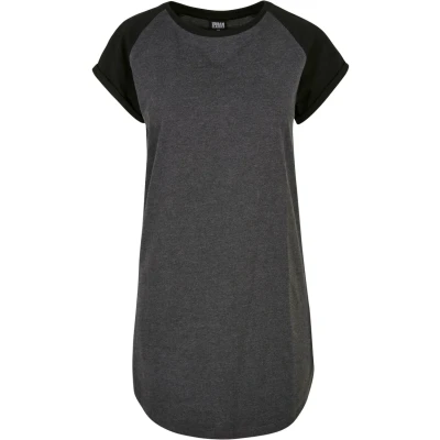Image of Urban Classics Raglan TEE Jersey dress, Women&#039;s, Size: XL, Charcoal black