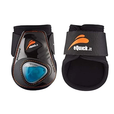 Image of eQuick eShock Velcro Rear Fetlock Boots Medium Black