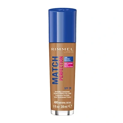 Image of Rimmel London SPF 20 Match Perfection Foundation 30ml (Various Shades) Natural Beige