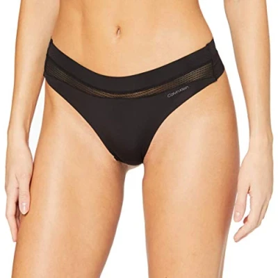 Image of Calvin Klein Women&#039;s Thong, Black (Black), XL