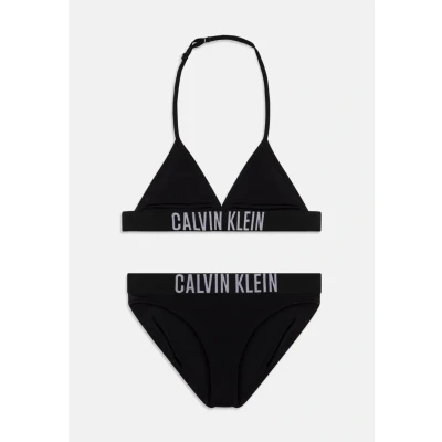 Image of Calvin Klein Swimwear Triangle Bikini for kids, Size: 12 14y, Black