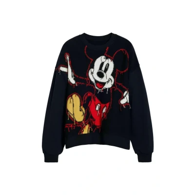 Image of Desigual Mickey Thread Sweatshirt, Women&#039;s, Size: 16, Black