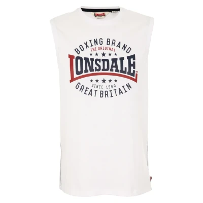 Image of Lonsdale ÄRMELLOSES Schmale Passform ST.AGNES Top, Men&#039;s, Size: Medium, White