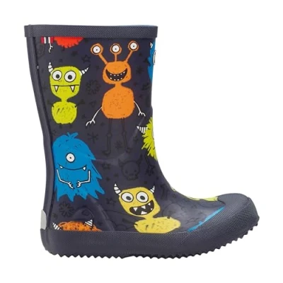 Image of Viking Unisex Kid&#039;s Indie Print Rain Boot, Navy Multi, 1 UK